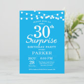 Surprise 30e anniversaire Invitation Bleu et Blanc (Debout devant)