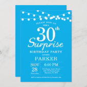 Surprise 30e anniversaire Invitation Bleu et Blanc (Devant / Derrière)