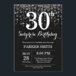 Surprise 30e anniversaire Invitation Parties scint<br><div class="desc">Invitation surprise 30e anniversaire avec des lumières à cordes d'argent avec Arrière - plan Parties scintillant d'argent. Anniversaire de l'Argent. Anniversaire adulte. Hommes ou Femmes Anniversaire Invitation. 13ème 15ème 16ème 18ème 20ème 21ème 30ème 40ème 50ème 60ème 70ème 80ème 90ème 100ème, Tout âge. Pour plus de personnalisation, cliquez sur le bouton...</div>