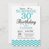 Surprise 30e anniversaire Invitation Turquoise Che (Devant)