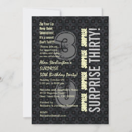 SURPRISE 30th Birthday Black Silver Ivory V4N Kaart