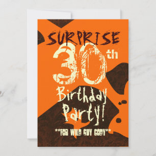 SURPRISE 30th Birthday Brown Ivory Oranje C736 Kaart