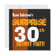 SURPRISE 30th Birthday Modern Black en Gold W569