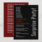 SURPRISE 30th Birthday Modern Black Red Kaart (Voorkant / Achterkant)