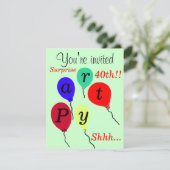 Surprise 40e anniversaire Ballons Invitations (Debout devant)