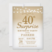 Surprise 40e anniversaire Invitation Gold (Devant)
