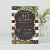 Surprise 40e anniversaire Invitation Noël Or (Debout devant)