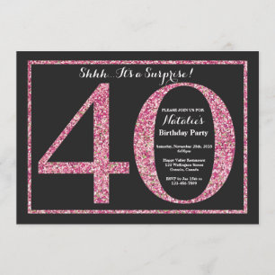 Surprise 40e anniversaire Invitation Parties scint