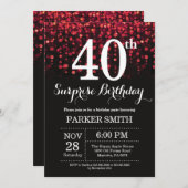 Surprise 40e anniversaire Invitation Parties scint (Devant / Derrière)