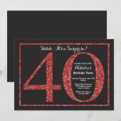 Surprise 40e anniversaire Invitation Parties scint (Devant / Derrière)