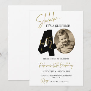 Surprise 40e anniversaire Invitation Photo Anniver
