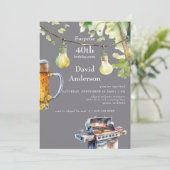 Surprise 40th Backyard BBQ Birthday Invitation (Debout devant)