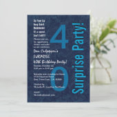 SURPRISE 40th Birthday Modern Blue Z523 Kaart (Staand voorkant)