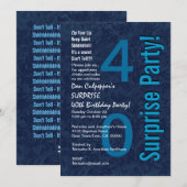 SURPRISE 40th Birthday Modern Blue Z523 Kaart (Voorkant / Achterkant)