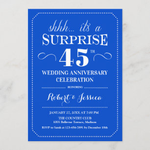 Surprise 45th Wedding Jubileum - Sapphire Blue Kaart