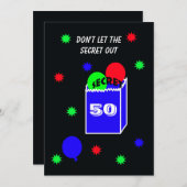 Surprise 50e anniversaire de fête Invitation SECRE (Devant / Derrière)