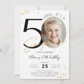 Surprise 50e anniversaire Gold Photo Invitation (Devant)