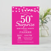 Surprise 50e anniversaire Invitation Hot rose (Debout devant)