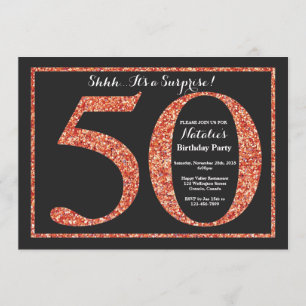 Surprise 50e anniversaire Invitation Orange Partie