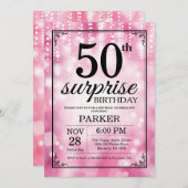 Surprise 50e anniversaire Invitation Parties scint (Devant / Derrière)