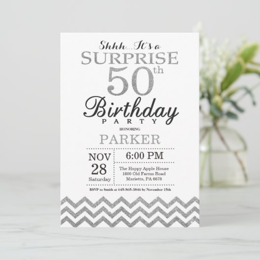 Surprise 50e anniversaire Invitation Parties scint (Debout devant)