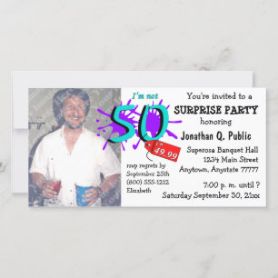 Surprise 50th Birthday Party Photo Invitation