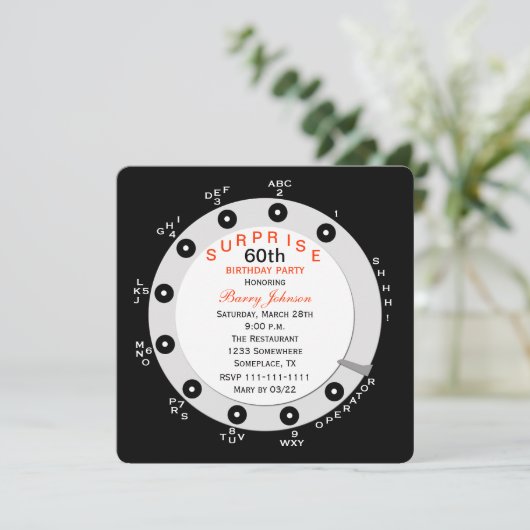 Surprise 60e anniversaire de fête Invitation Rotar (Debout devant)