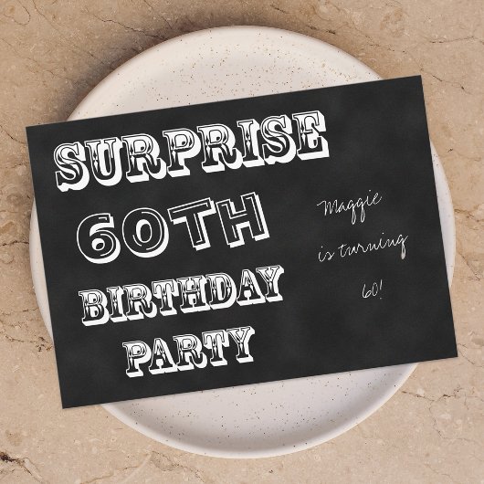 Surprise 60e anniversaire de fête Invitation table