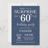 Surprise 60e anniversaire Invitation Bleu (Devant)