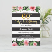 Surprise 60e anniversaire Invitation Femmes Floral (Debout devant)