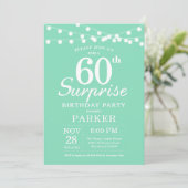 Surprise 60e anniversaire Invitation Mint Green (Debout devant)