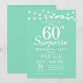 Surprise 60e anniversaire Invitation Mint Green (Devant / Derrière)