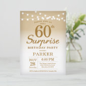 Surprise 60e anniversaire Invitation Or (Debout devant)
