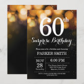 Surprise 60e anniversaire Invitation Parties scint (Devant / Derrière)