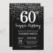 Surprise 60e anniversaire Invitation Parties scint (Devant / Derrière)