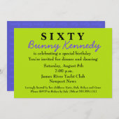 Surprise 60e anniversaire Invitation Shhh (Devant / Derrière)