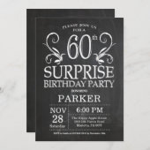 Surprise 60e anniversaire Invitation Tableau de bo (Devant / Derrière)