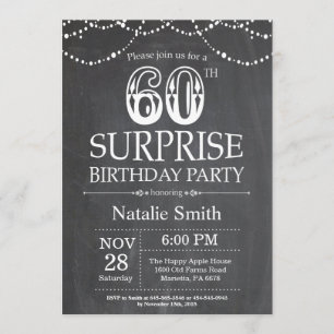 Surprise 60e anniversaire Invitation Tableau de bo