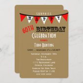Surprise 60e anniversaire Invitations de fête Bunt (Devant / Derrière)
