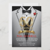 Surprise 60e anniversaire Tuxedo Invitation (Devant)