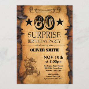 Surprise 60e Invitation Occidentale Anniversaire