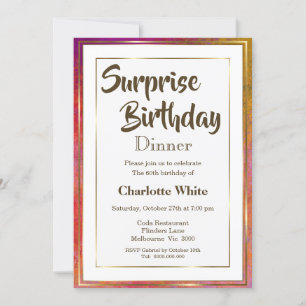 Surprise 60th Birthday Dinner Invitation Kaart