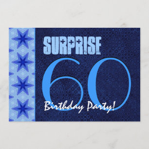 SURPRISE 60th Birthday Party Royal Blue V10A Kaart