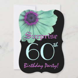 SURPRISE 60th Birthday Sjabloon Green Paars Daisy Kaart