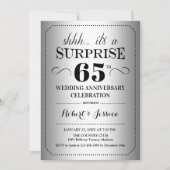 Surprise 65th Wedding Jubileum - Zilver Zwart Kaart (Voorkant)