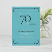 Surprise 70 & Fabulous Turquoise & Black Birthday Kaart (Staand voorkant)