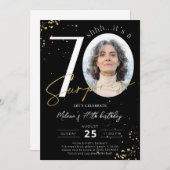 Surprise 70e anniversaire Black Gold Invitation ph (Devant / Derrière)