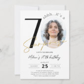 Surprise 70e anniversaire Gold Photo Invitation (Devant)