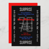 Surprise 70e anniversaire Invitation de fête 70 (Devant / Derrière)