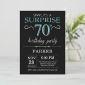 Surprise 70e anniversaire Invitation Noir et Turqu (Debout devant)